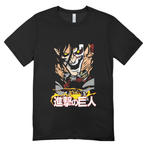 Polera Anime Attack on Titan Eren Yeager Negra 100% Algodón
